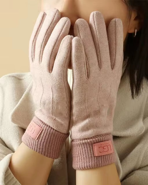 Winter Cashmere Gloves for Women Warm Touch Screen Gloves Cold Protection Full Finger Mittens Outdoor Cycling Thick Woolen Glove