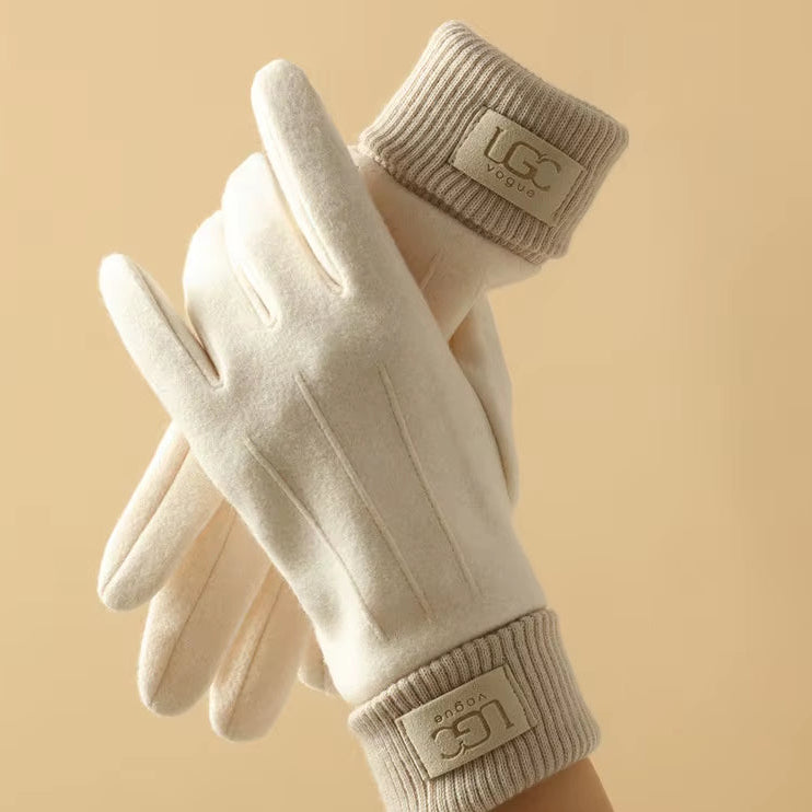 Winter Cashmere Gloves for Women Warm Touch Screen Gloves Cold Protection Full Finger Mittens Outdoor Cycling Thick Woolen Glove