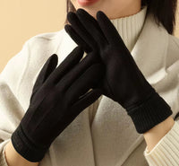 Winter Cashmere Gloves for Women Warm Touch Screen Gloves Cold Protection Full Finger Mittens Outdoor Cycling Thick Woolen Glove