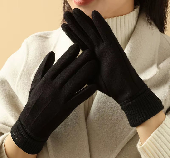 Winter Cashmere Gloves for Women Warm Touch Screen Gloves Cold Protection Full Finger Mittens Outdoor Cycling Thick Woolen Glove